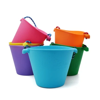 

6 Colors Baby Kids Shower Bath Toy Beach Bucket Silicone Folding Hand-held Barrel Toy Water Spraying Tool Baby Children's Toy