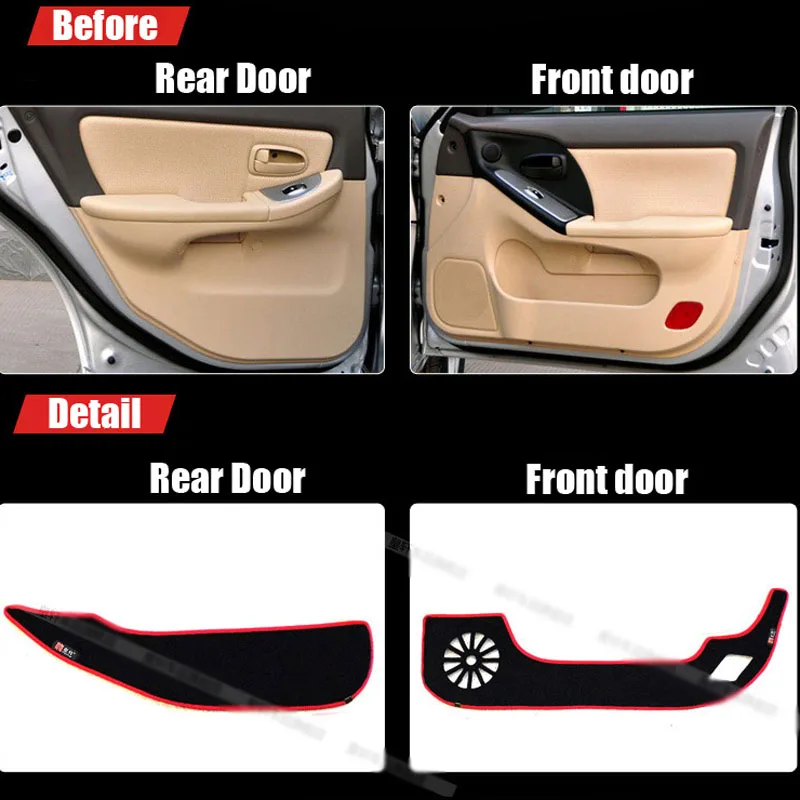 

4pcs Fabric Door Protection Mats Anti-kick Decorative Pads For Hyundai Elantra