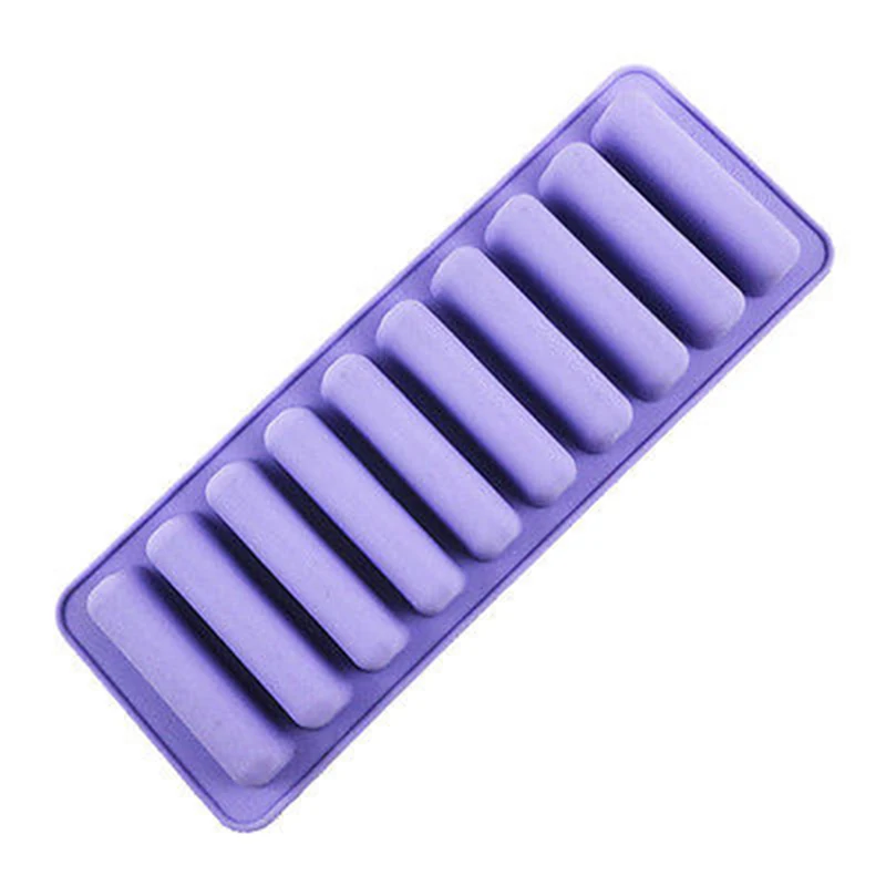 Reusable Cylinder 10 Silicone Ice Cube Tray Mold Freeze Ice Mould For Water Bottle Pudding Jelly Chocolate Cookies Mold Maker
