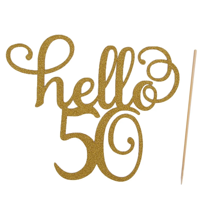 1 шт./компл. золотой блеск Hello 30 21 40 50 60 Топпер для торта дней рождения товары