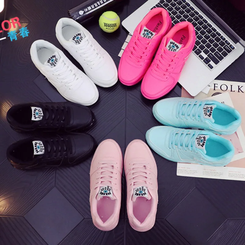 Women's PU Leather Spring Casual Walking Sneakers, Outdoor Flat Designer Shoes image 3