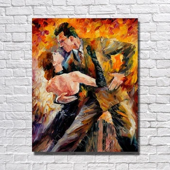 

Oil Paintings on Canvas Hand Painted Man And Women Dance Wall Art Home Decoration Knife Painting Big Size No Framed