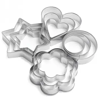 

12Pcs Stainless Steel Pancake Ring Mould Cooking Fried Egg Shaper Kitchen Tool