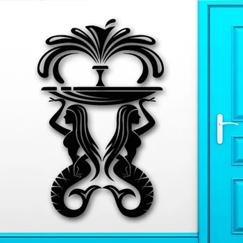 

Wall Stickers Vinyl Decal Water Fountain Marine Siren Mermaid Bathroom