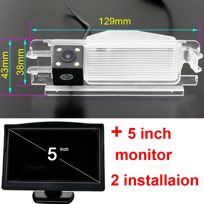 Для Renault Dacia Duster Sandero 2013 автомобиля заднего вида парковки заднего вида беспроводной камеры мониторы Автомобильный видео плеер - Название цвета: with monitor 1