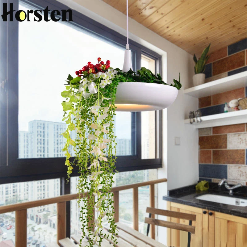Led Taman Gantung Babilonia Tanaman Lampu Pot Pot Nordic Tom Kreatif Putih Lampu Chandelier Tanpa Tanaman Dan Bunga