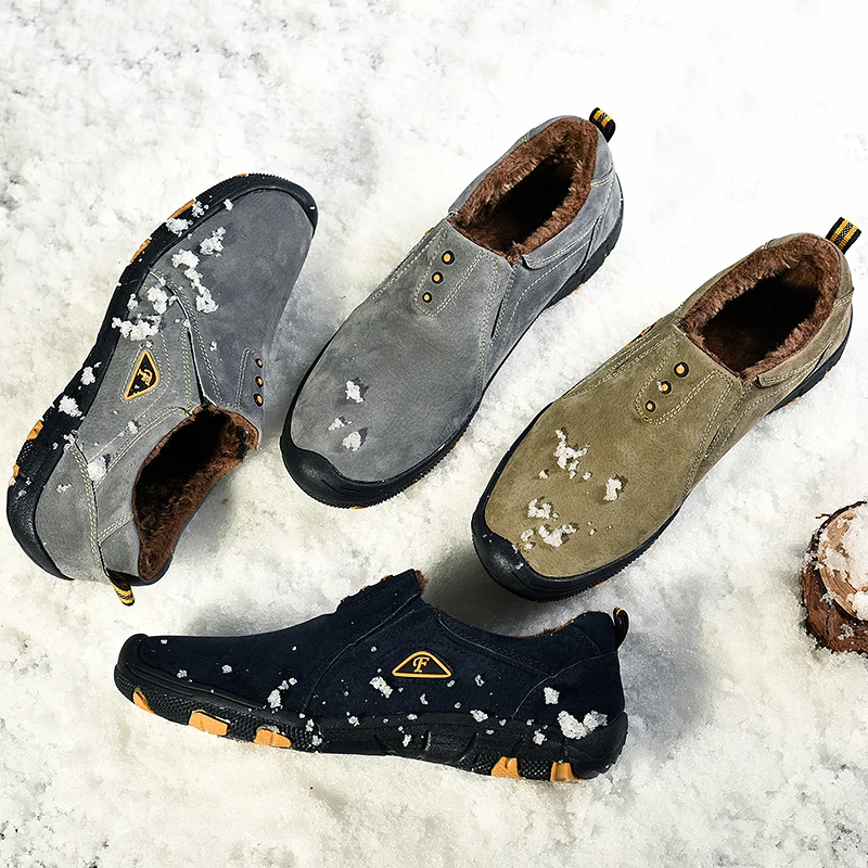 Бренд Мужские ботинки Плюшевые зимние теплые ботинки для снежной погоды Для мужчин s зимние сапоги осень-базовые навыки вождения ботильоны размера плюс; большие размеры 38-48