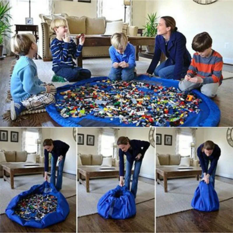 

1PC New Nylon Portable Kids Toy Storage Bag and Play Mat Lego Toys Organizer Drawstring Pouch Fashion Practical Storage Bags