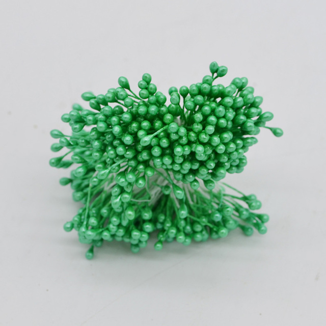 Bundle= (500PCS )Artificial Flower Double Heads Stamen Pearlized Craft Cards Cakes Decor Floral for home wedding party decor