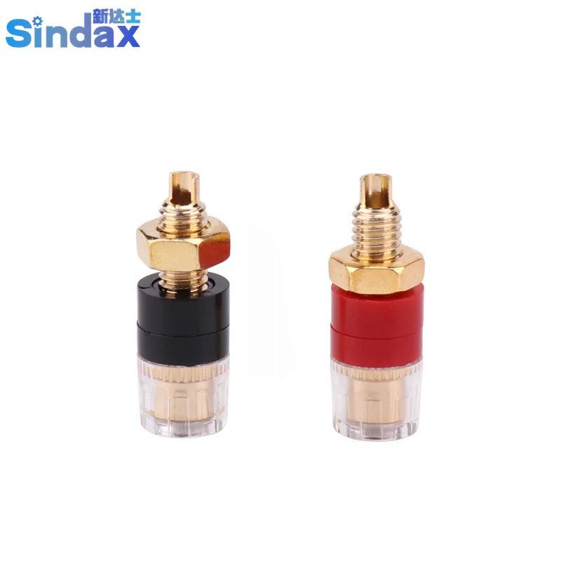 

Sindax Speaker Audio Amplifier Transparent Terminal Binding Transparent Gold Plated Copper Terminals For 4mm Banana Plug 2PCS