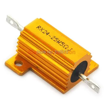 

(2 pcs/lot) 5 OHM 25W Wirewound Aluminum Housed Resistor, 25 Watts.