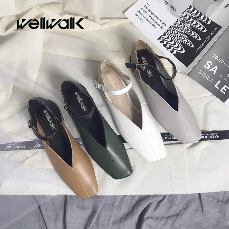 Wellwalk/Балетки на плоской подошве женские балетки с пряжкой и ремешком Женская