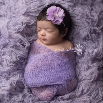 

40*60cm Newborn Baby Swaddle Wrap Soft Newborns Photography Props Baby Blanket Baby Boy Girl Knitted Infant Sleeping Wraps 0-2M