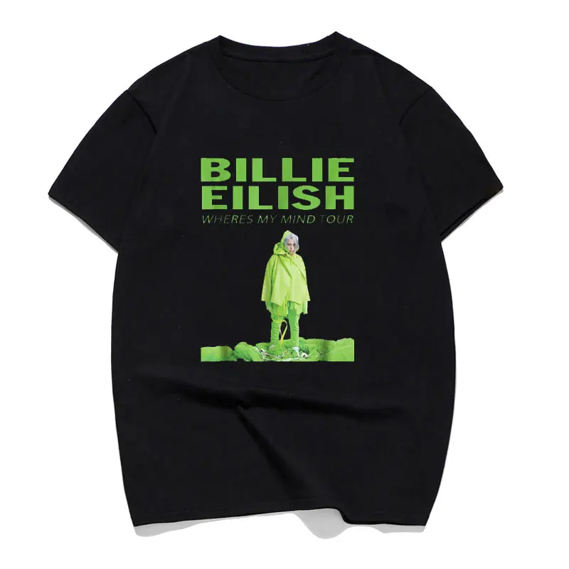 

New Arrivals Billie Eilish Wheres My Mind Tour T Shirt Personality Men Streetwear Cotton Man's T-shirt Tops Ropa Hombre De Marca