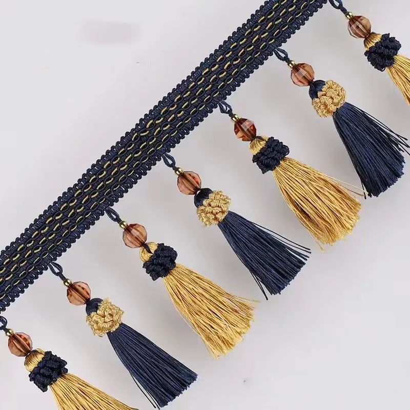 1 Metre Strewberry Beaded Fringe Lace Curtain Tassel Trim And Ribbon