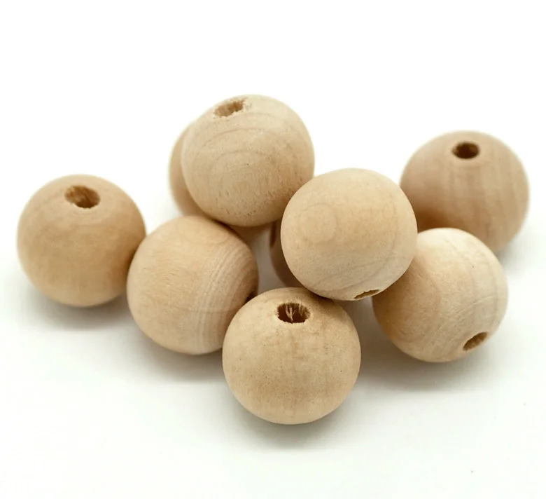 

Free Shipping 100pcs Natural Ball Wood Spacer Beads 14x13mm