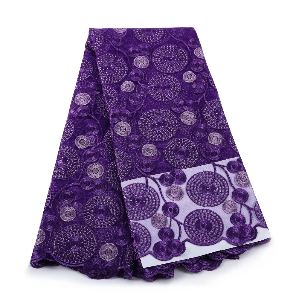 

2017 new arrival french lace bembroidered tulle lace fabric wtih stone,.Nigeria lace for wedding dress high quality purple