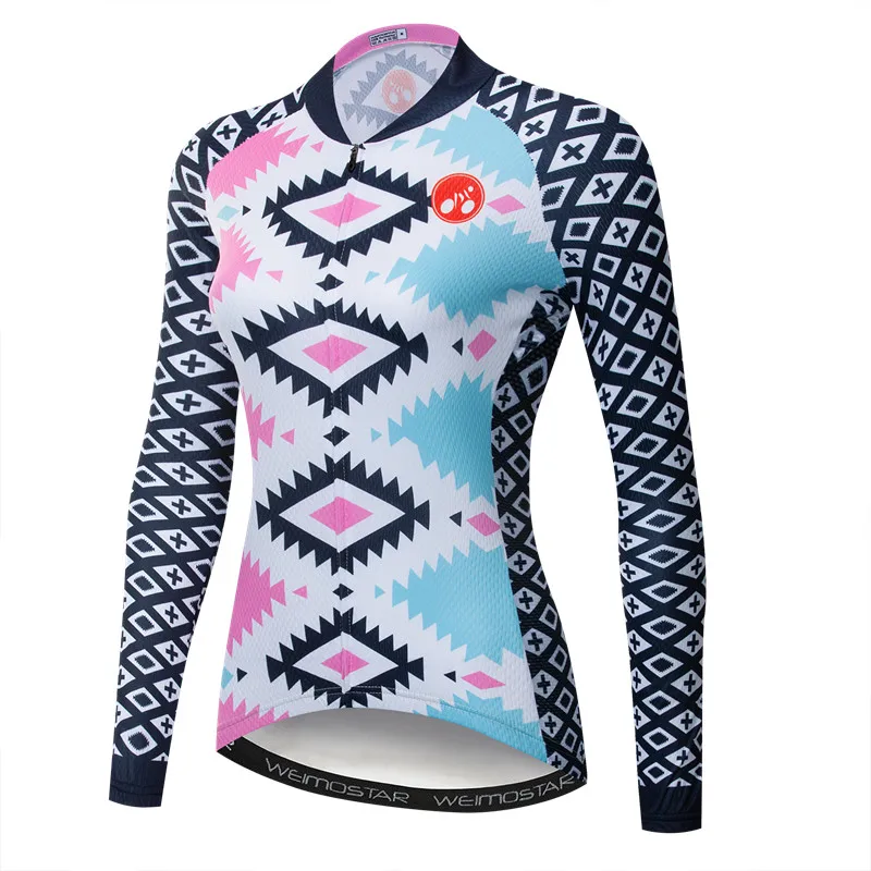 Weimostar розовая велосипедная майка женская с длинным рукавом осенняя одежда для горного велосипеда профессиональная команда mtb езда на велосипеде рубашка одежда для велоспорта - Цвет: Color 8