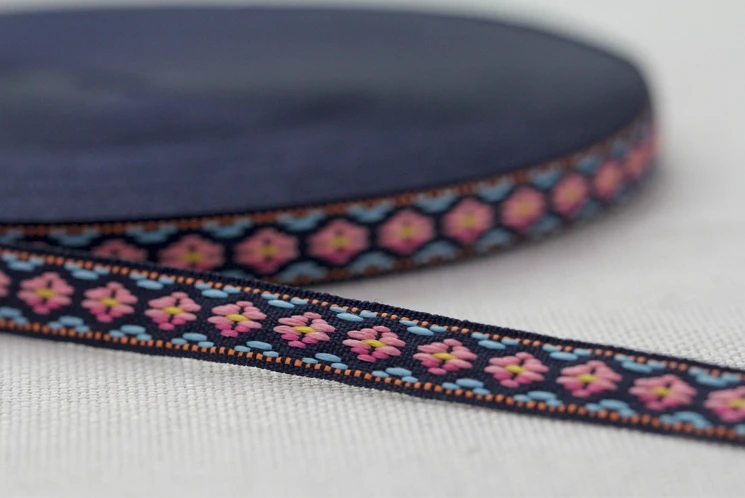 10yard DIY embroidery jacquard webbing woven tape lace trim cloth accessory deco 1.3cm ethnic boho ribbon bag hat strap sewing |
