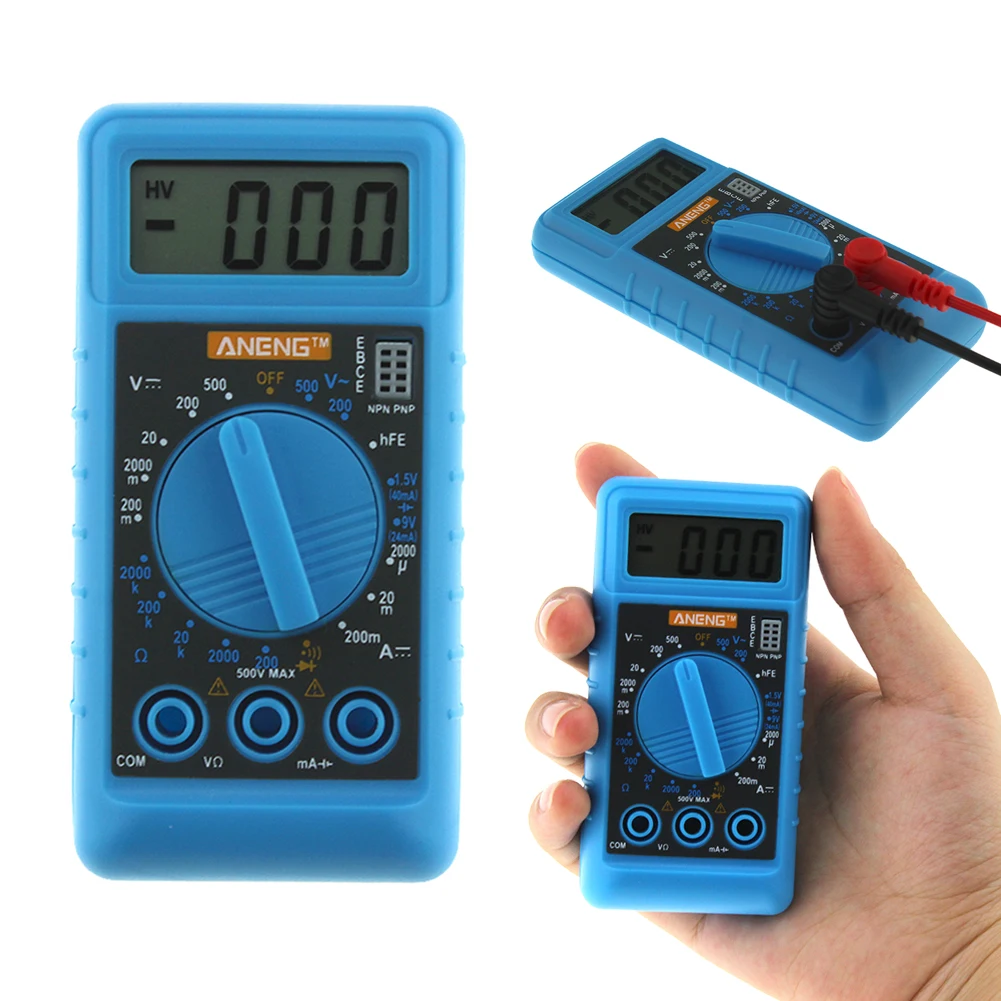 Handheld Mini DMM Digital Multi Meter OHM Test Voltmeter Ammeter with