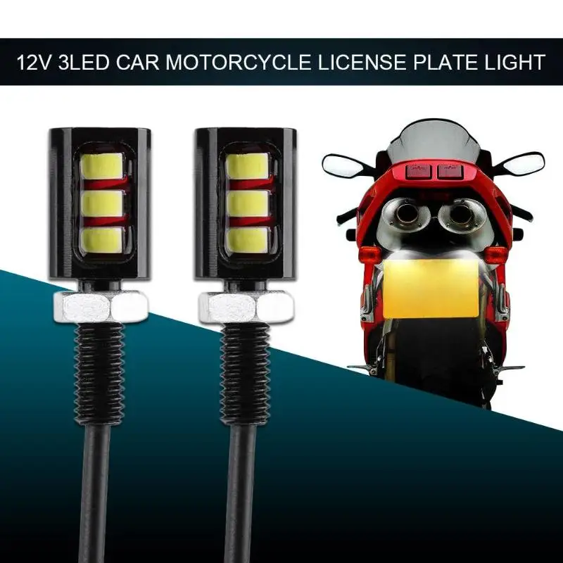 2pcs/pair 12v 3w Screw Bolt White Led Light 5630 Smd 3led