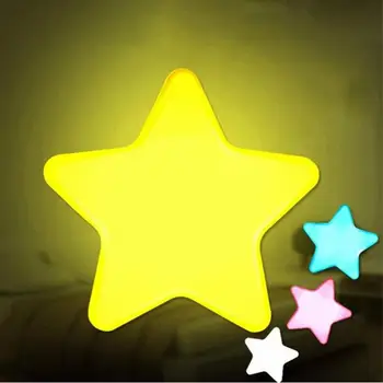 

Novelty Children LED Light Mini Star Flashlight AC110/220V Pulg-in Wall Socket Bedside Lamp EU/US Light Sensor Control Lamp