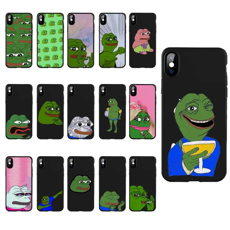 M276 Pepe Memes Sad Frog Черный Мягкий ТПУ силиконовый чехол для Apple iPhone 11 Pro XR XS Max X 8 7 6 6S Plus 5 5S