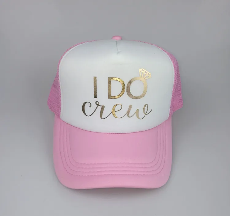 womens designer baseball caps C&Fung I Do I Do Crew Caps Bride To Be Hen Night Snapback Baseball Trucker Mesh Caps Bridal Caps Bridal Party Gift For Wedding yellow baseball cap