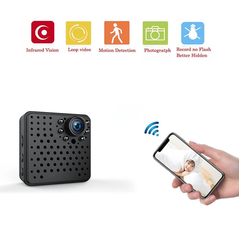 

Mini Camera Wifi IP with Motion Sensor1080P Mini Camera Wifi HD Night Vision for iphone Android Video Security Magnetic Clip CAM