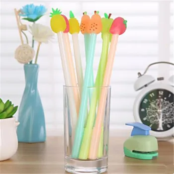 

0.38mm Cute Kawaii Candy Color Rubber Gel Pen Creative Fruit Gel Pens For Kids Stationery School Supplies Free Shipping