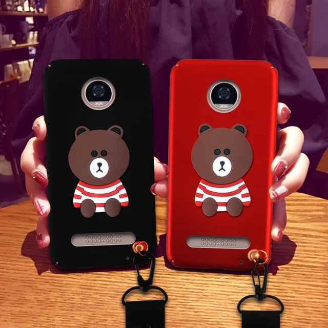 Cheap Phone Case For Motorola Moto Z2 Play 3D Carton Bear Matte Cover With Strap Phone Bag Cases For Motorola Z2 Play Cover Cheap Phone Case For Motorola Moto Z2 Play 3D Carton Bear Matte Cover With Strap Phone Bag Cases For Motorola Z2 Play Cover