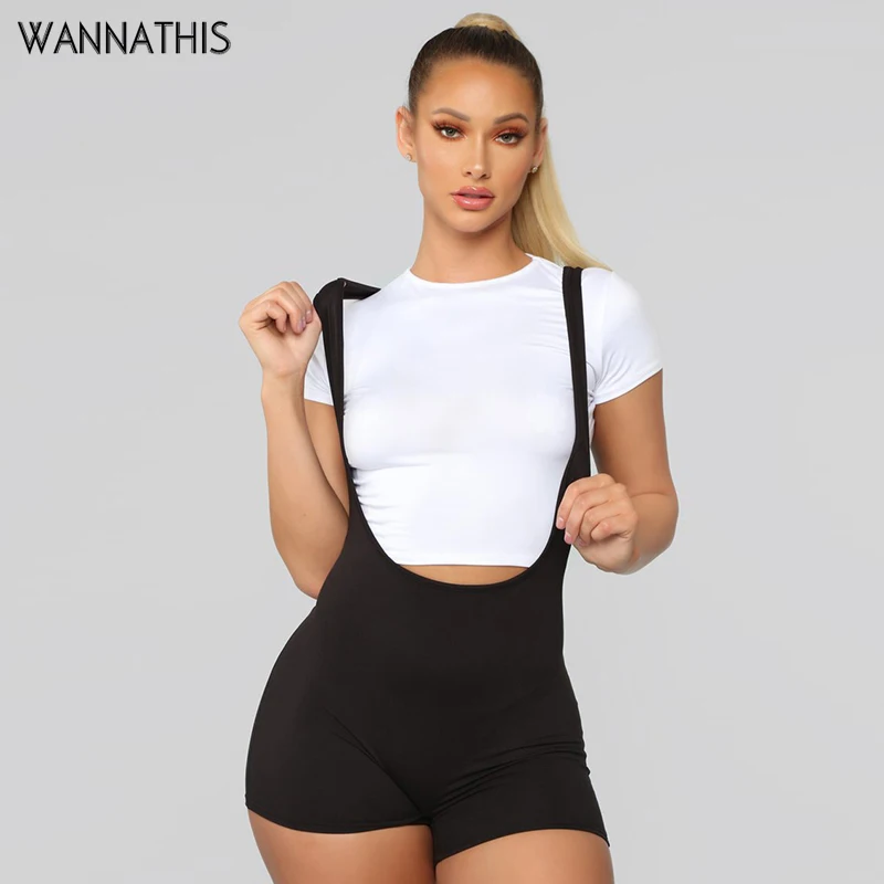 Женский эластичный комбинезон WannaThis облегающие шорты с высокой талией вечерние
