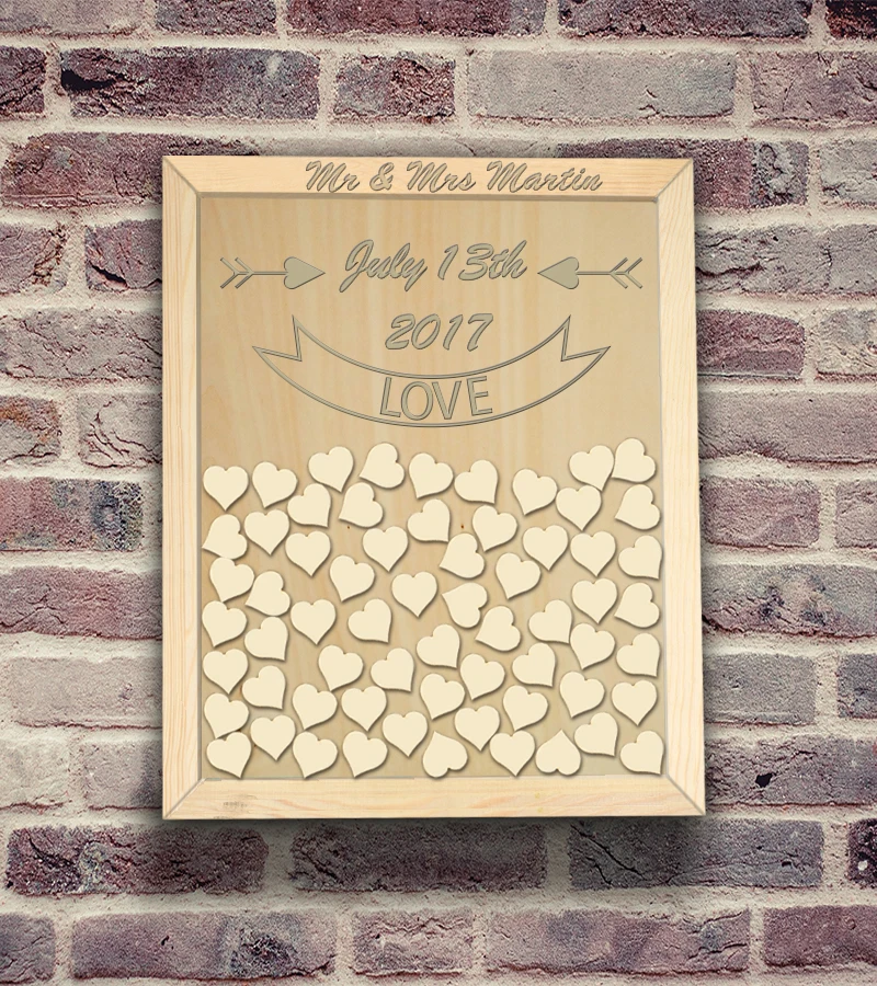 

Love Personalized Guest Book,Sign Drop Box Wedding Guest Books Alternative,Rustic Engagement Guestbook,Custom Signature Frame