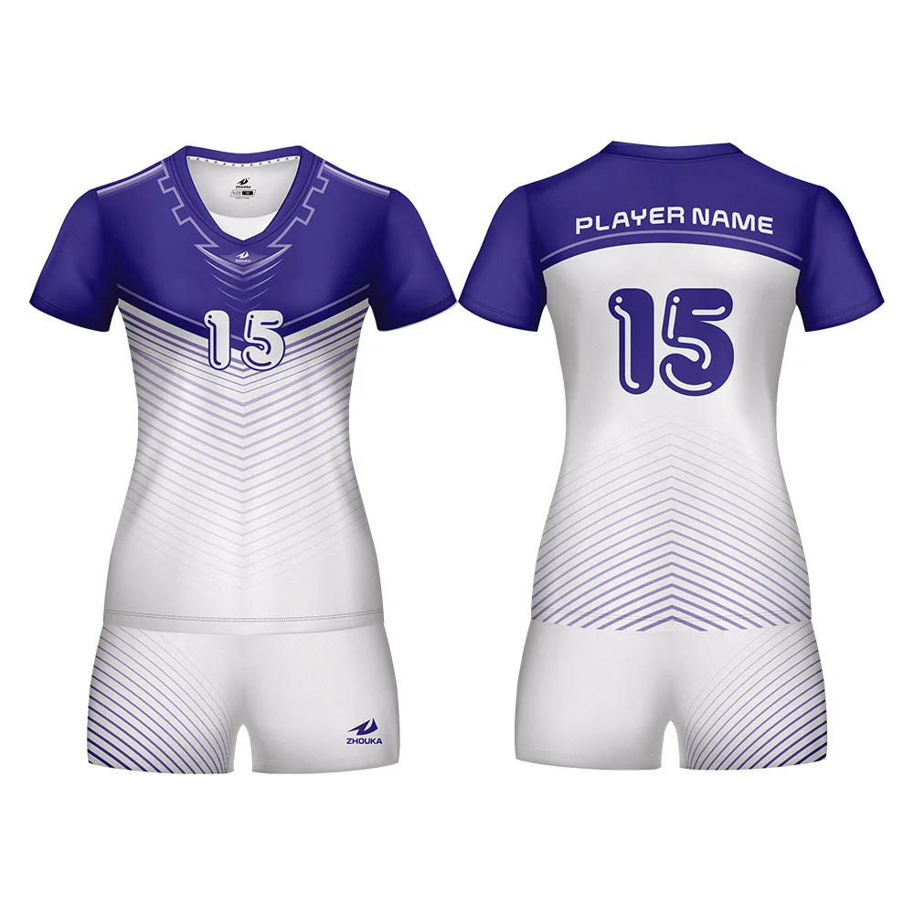 Marshal  Custom Volleyball Uniform Set Sports Suit Female Men Sublimation Breathable Can Design Shorts Volleyball Women
