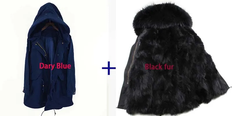 S-7XL Водонепроницаемая парка, пальто из натурального меха, зимняя куртка для женщин, натуральный мех енота, меховой воротник, Лисий мех, подкладка, теплая Толстая Уличная одежда - Color: Waterproof Coat