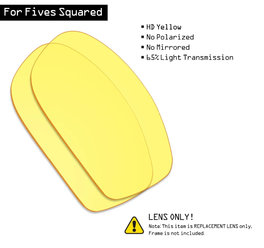 

Солнцезащитные очки SmartVLT, Сменные линзы для Oakley Fives Squared-HD, желтые