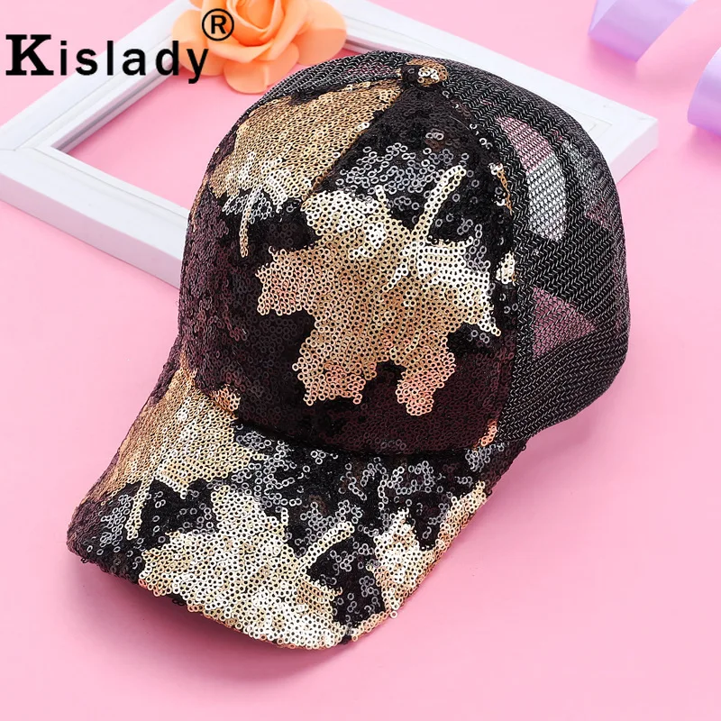 Kislady модная весенне летняя бейсбольная кепка с блестками и Кленовым листом для