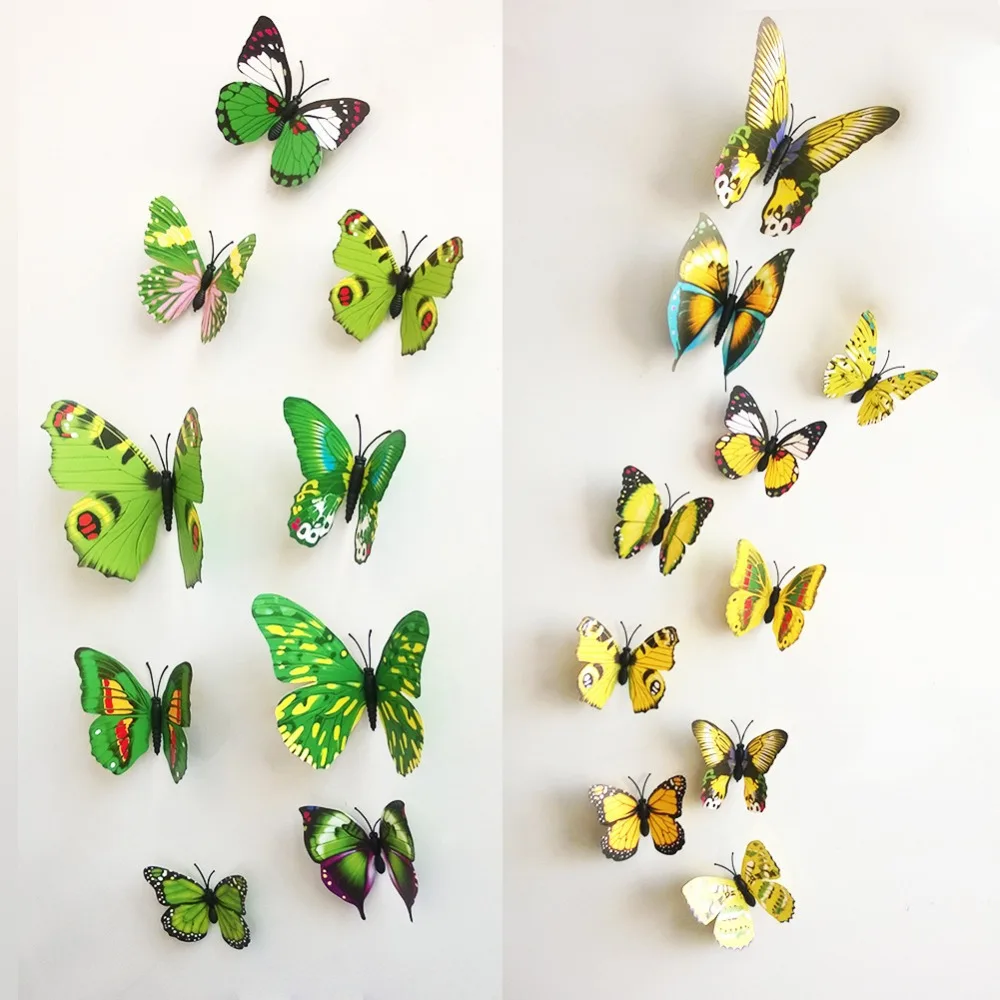 12pcs Set Gossip Girl Same Style 3d Butterfly Decoration Wall