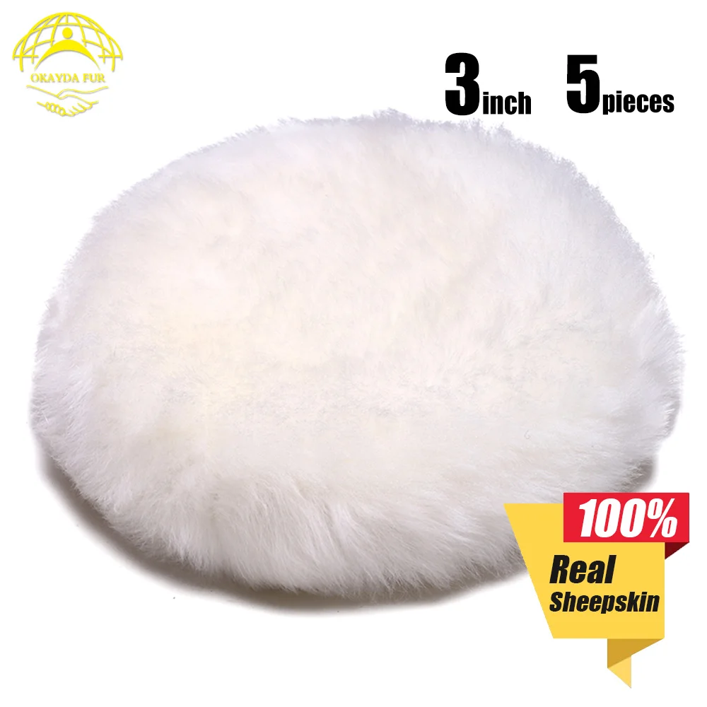 

OKAYDA Polishing pad car sheepskin wool Polisher Buffer buffing pad 80mm-5pcs grinding Waxing