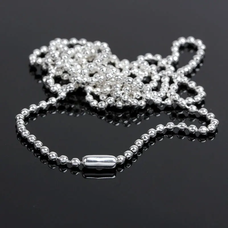 2mm Plated Silver Necklace Ball Chain 70cm(27") Bead Connector Chains