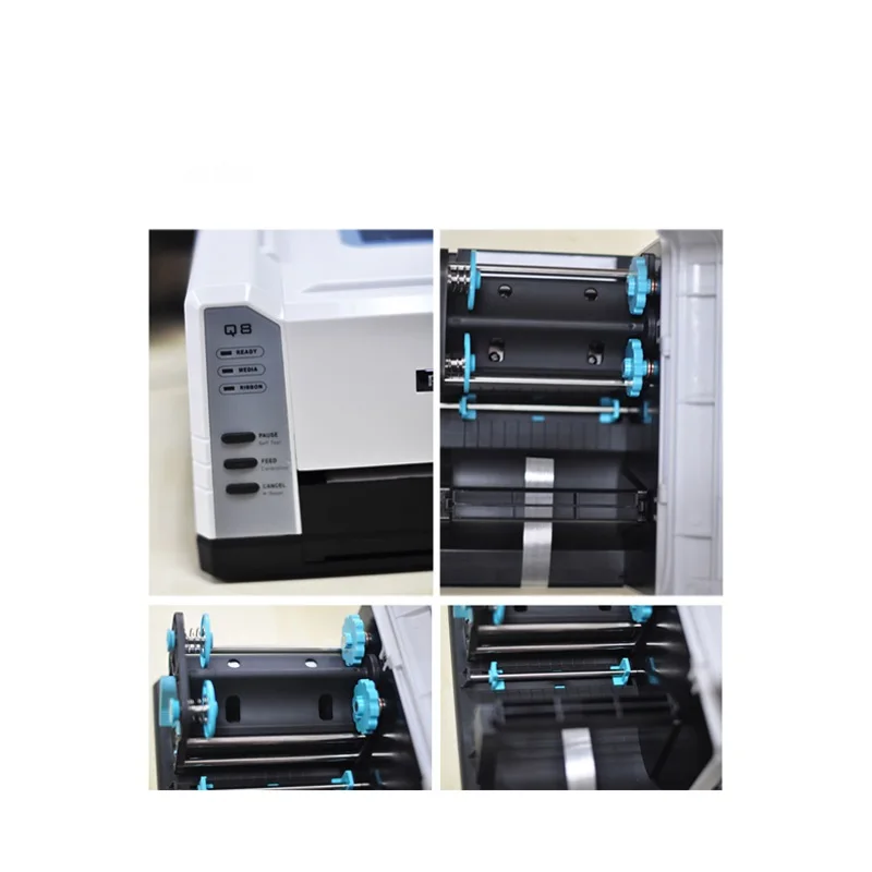 Cheap thermal transfer barcode sticker printer printing jewelry PET hang tag Label with free design software ribbon printer|barcode printer|sticker