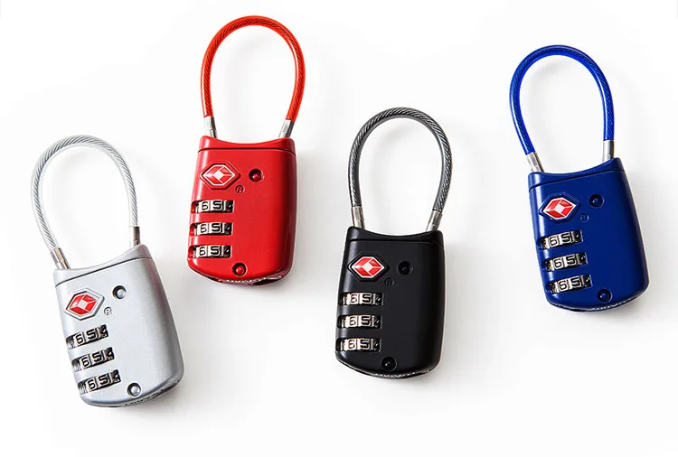 TSA Luggage Strap Locks Digit Metal Password Customs Luggage Padlocks Combination Suitcase Travel Lock flexible braided steel (4)
