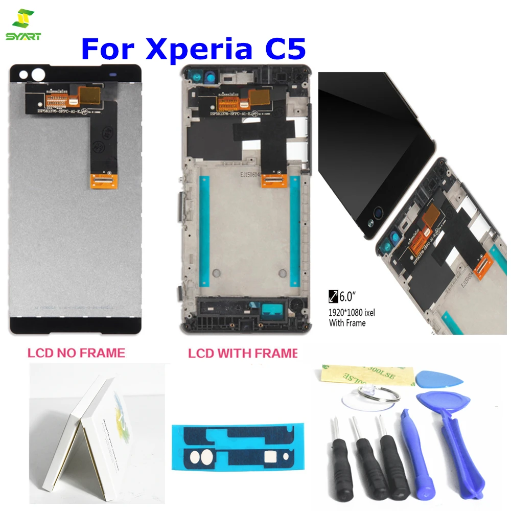 Сверхполный ЖК-дисплей C5 6 0 &quotдля SONY Xperia с сенсорным экраном и дигитайзером Ultra