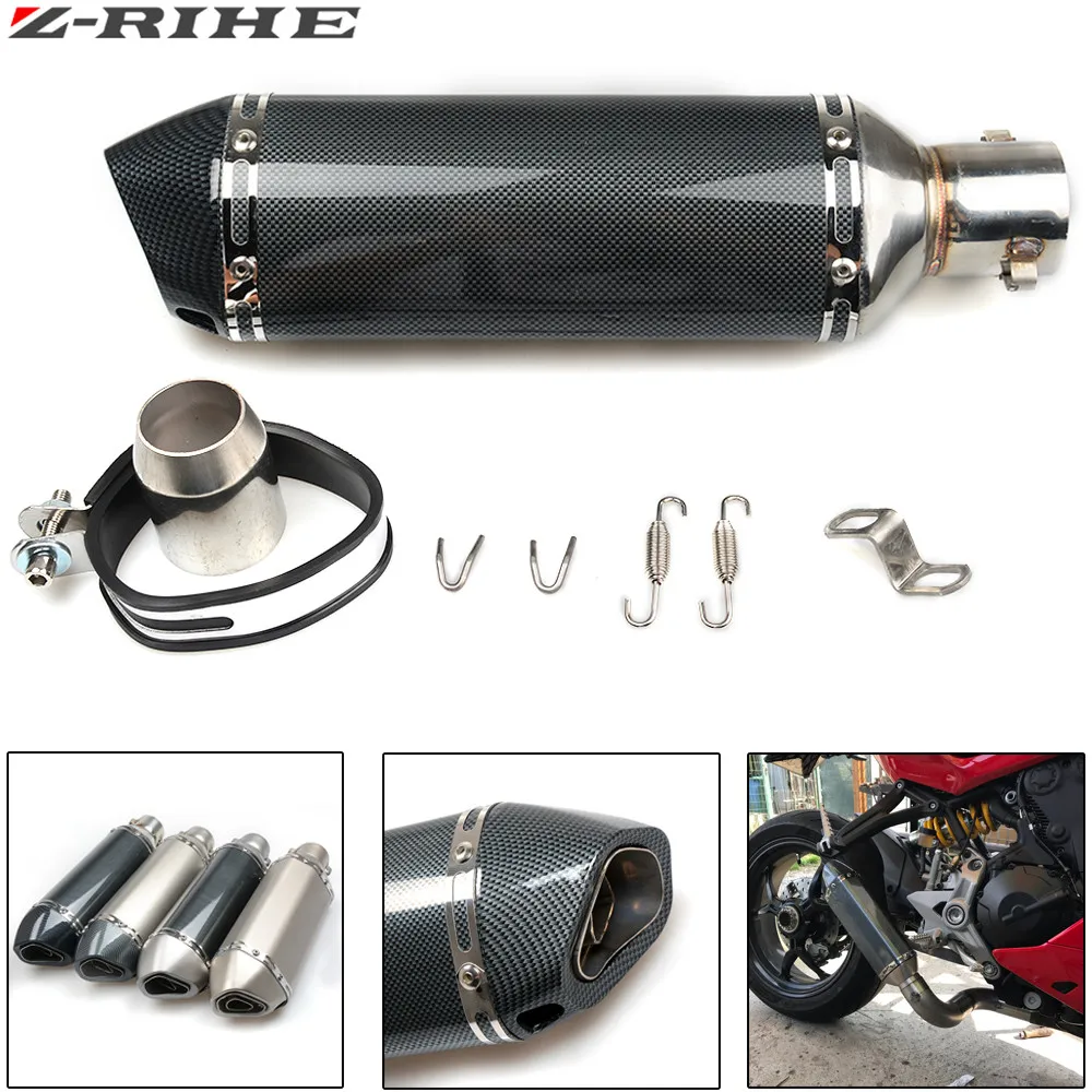

FOR Z900 Universal 51MM Motorcycle Exhaust Pipe With Muffler Moto Bike Pot Escape For Yamaha Honda KTM Kawasaki Ducati Slip-on