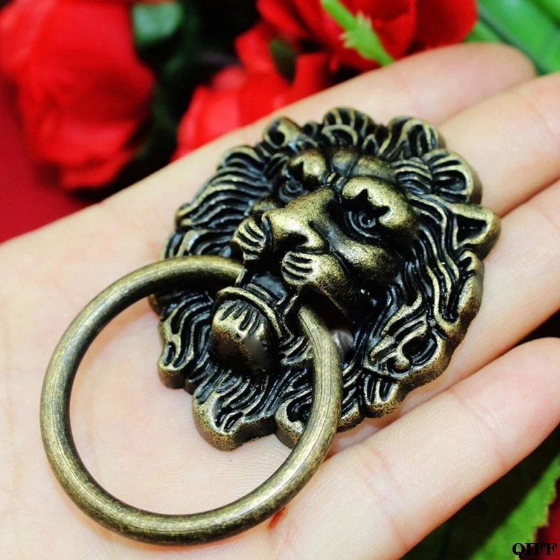 Antique Bronze Lion Head Pulls for Dresser Drawer Cabinet Door Handles Knobs Jun20