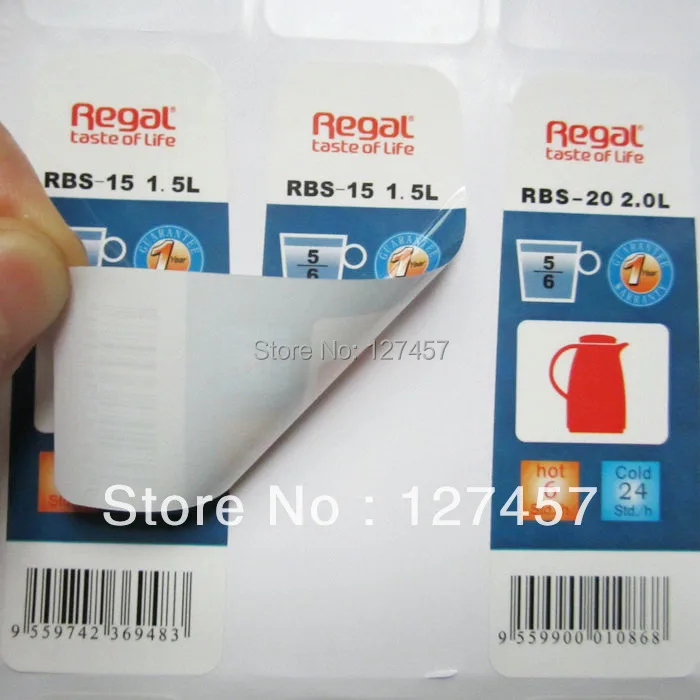 Good quality self adhesive white plastic waterproof pvc vinyl/PP label