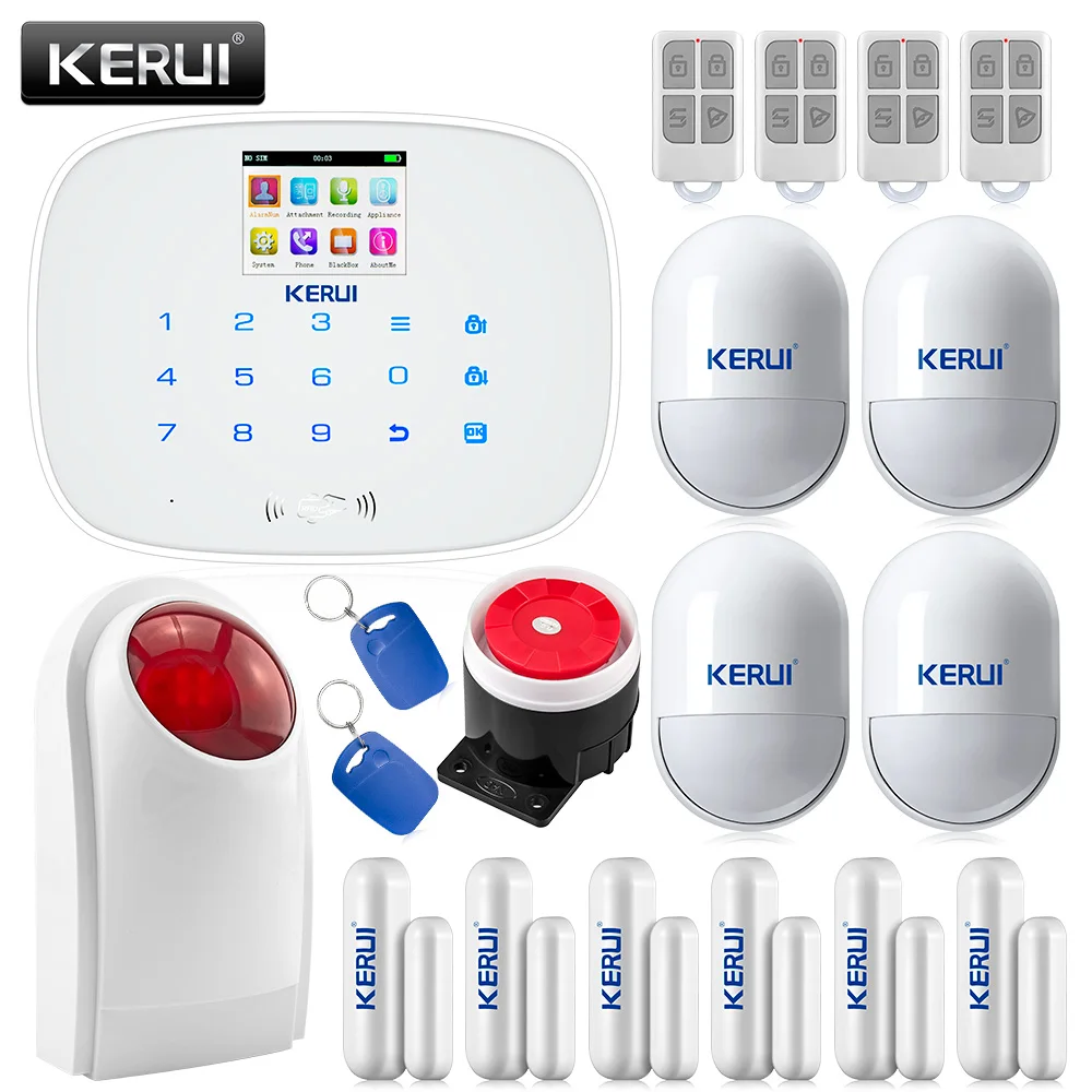 Kerui G19 Wireless&Wired GSM SMS  Home Security Burglar Alarm System English & Russian Voice