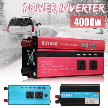 

Solar Inverter 12V 220V 4000W P eak Car Inverter Voltage Transformer Converter 12 220 Charger Solar Inversor 12V 220V LCD Screen