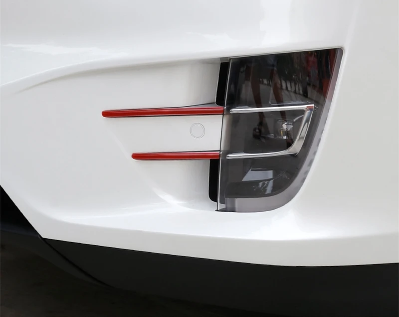 Для TESLA MODELX модель X- 2 шт хром ABS передняя противотуманная фара рамка цветная полоса украшение крышка отделка наружное украшение