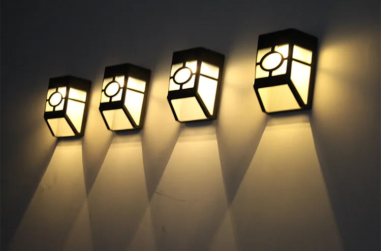 Solar Powered Wall Mount LED Light Outdoor Garden Path Landscape Fence Yard Lamp Shop 8